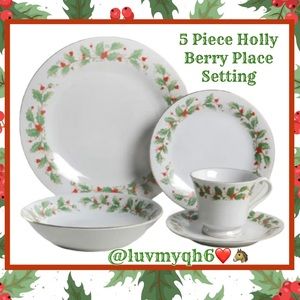 CHINA PEARL Christmas 5 Piece “Noel” Place Setting